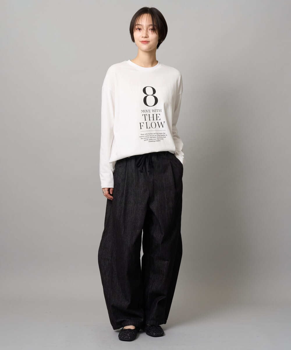 ZMKAH41080 al'aise modulation(アレーズモジュレーション) ロゴプリントロングTシャツ ホワイト