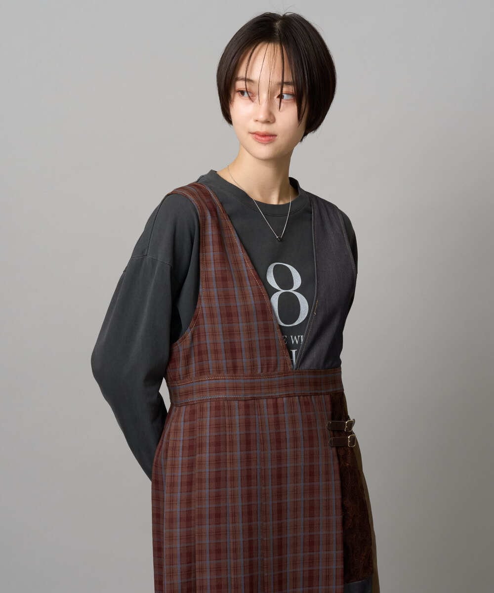 ZMKAH41080 al'aise modulation(アレーズモジュレーション) ロゴプリントロングTシャツ グレー