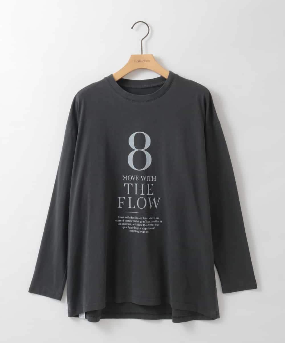 ZMKAH41080 al'aise modulation(アレーズモジュレーション) ロゴプリントロングTシャツ グレー