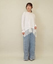 ZMKEE05110 al'aise modulation(アレーズモジュレーション) 裾レースカットソー ホワイト