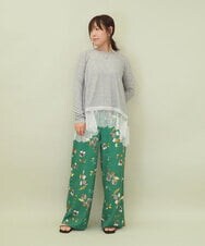 ZMKEE05110 al'aise modulation(アレーズモジュレーション) 裾レースカットソー ライトグレー