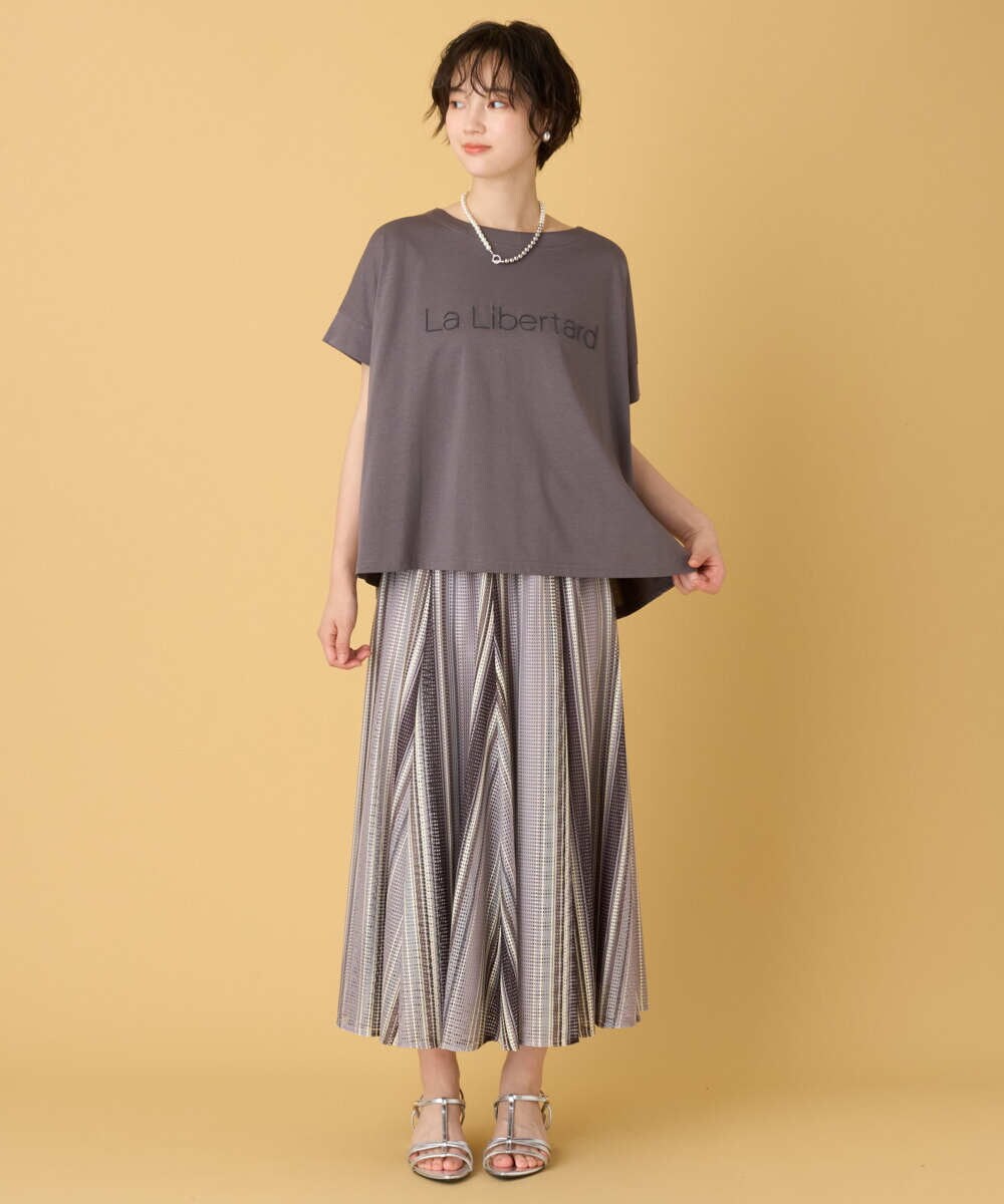 ZMKHE18079 al'aise modulation(アレーズモジュレーション) 立体ロゴオーバーシルエットTシャツ ダークグレー