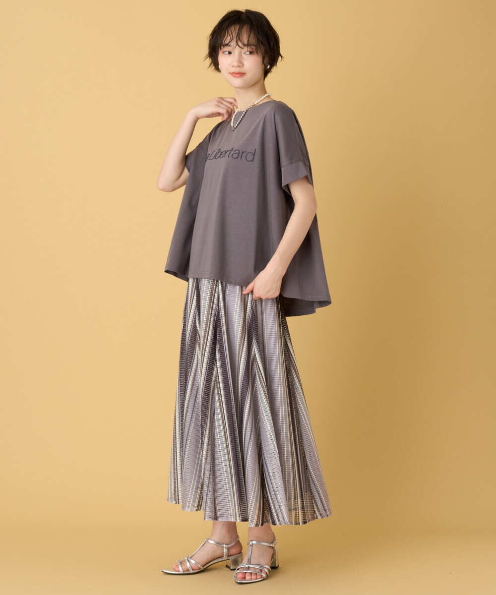 ZMKHE18079 al'aise modulation(アレーズモジュレーション) 立体ロゴオーバーシルエットTシャツ ダークグレー