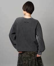ZMKJE08138 al'aise modulation(アレーズモジュレーション) バックロゴ刺繍ボリュームスリーブカットソー ブラック