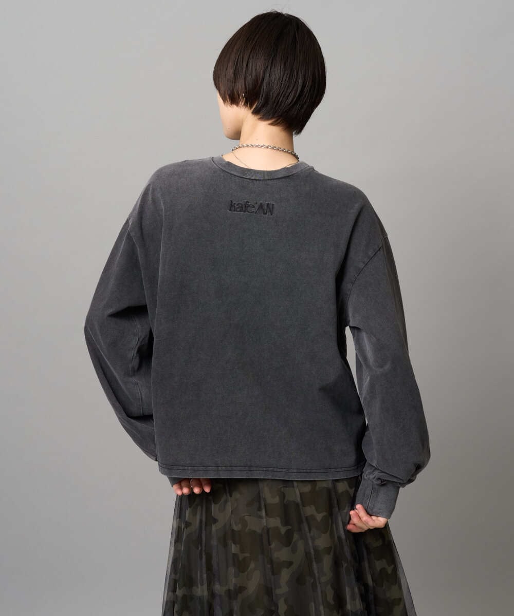 ZMKJE08138 al'aise modulation(アレーズモジュレーション) バックロゴ刺繍ボリュームスリーブカットソー ブラック