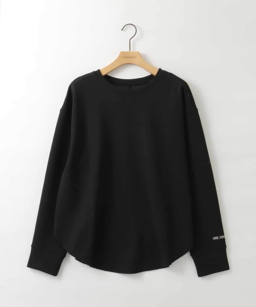 ZMKJE30078 al'aise modulation(アレーズモジュレーション) 【洗える】ラウンドヘムジャージーロンT ブラック