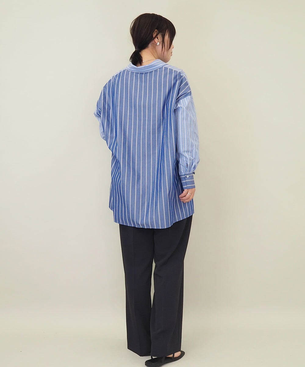 ZMLEE01105 al'aise modulation(アレーズモジュレーション) 【セットアップ対応】【洗える】フルダルワイドパンツ ネイビー
