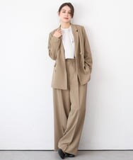 ZMLEE01105 al'aise modulation(アレーズモジュレーション) 【セットアップ対応】【洗える】フルダルワイドパンツ ベージュ