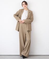 ZMLEE01105 al'aise modulation(アレーズモジュレーション) 【セットアップ対応】【洗える】フルダルワイドパンツ ベージュ