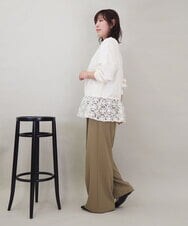 ZMLEE01105 al'aise modulation(アレーズモジュレーション) 【セットアップ対応】【洗える】フルダルワイドパンツ ベージュ