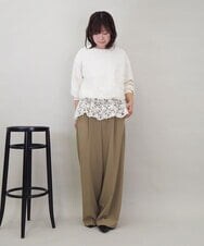ZMLEE01105 al'aise modulation(アレーズモジュレーション) 【セットアップ対応】【洗える】フルダルワイドパンツ ベージュ