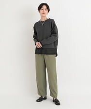 ZMLGB13120 al'aise modulation(アレーズモジュレーション) タックギャザーウエストワイドパンツ カーキ