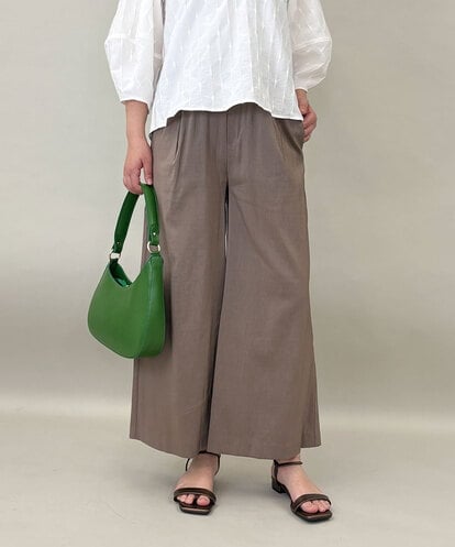 ZMLGE11160  リネンブレンドストレッチワイドパンツ