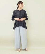 ZMLGE16090 al'aise modulation(アレーズモジュレーション) 【セットアップ対応・洗える】リネンライクワイドパンツ ライトブルー