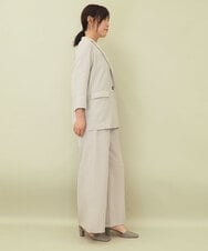 ZMLGE16090 al'aise modulation(アレーズモジュレーション) 【セットアップ対応・洗える】リネンライクワイドパンツ ライトグレー