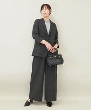 ZMLGE16090 al'aise modulation(アレーズモジュレーション) 【セットアップ対応・洗える】リネンライクワイドパンツ ダークグレー