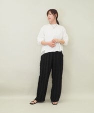 ZMLGE22110 al'aise modulation(アレーズモジュレーション) 【セットアップ対応】フリンジジャカードパンツ ブラック