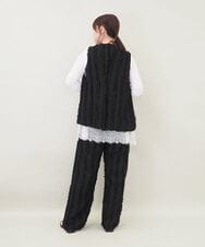 ZMLGE22110 al'aise modulation(アレーズモジュレーション) 【セットアップ対応】フリンジジャカードパンツ ブラック